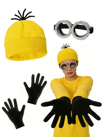 4-Piece Halloween Costume Set - Hat, Gloves & Glasses Strap Cosplay Party Accessories