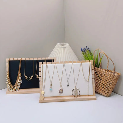 Creative Solid Wooden Necklace Display Frame – Pendant Support Jewelry Display Stand