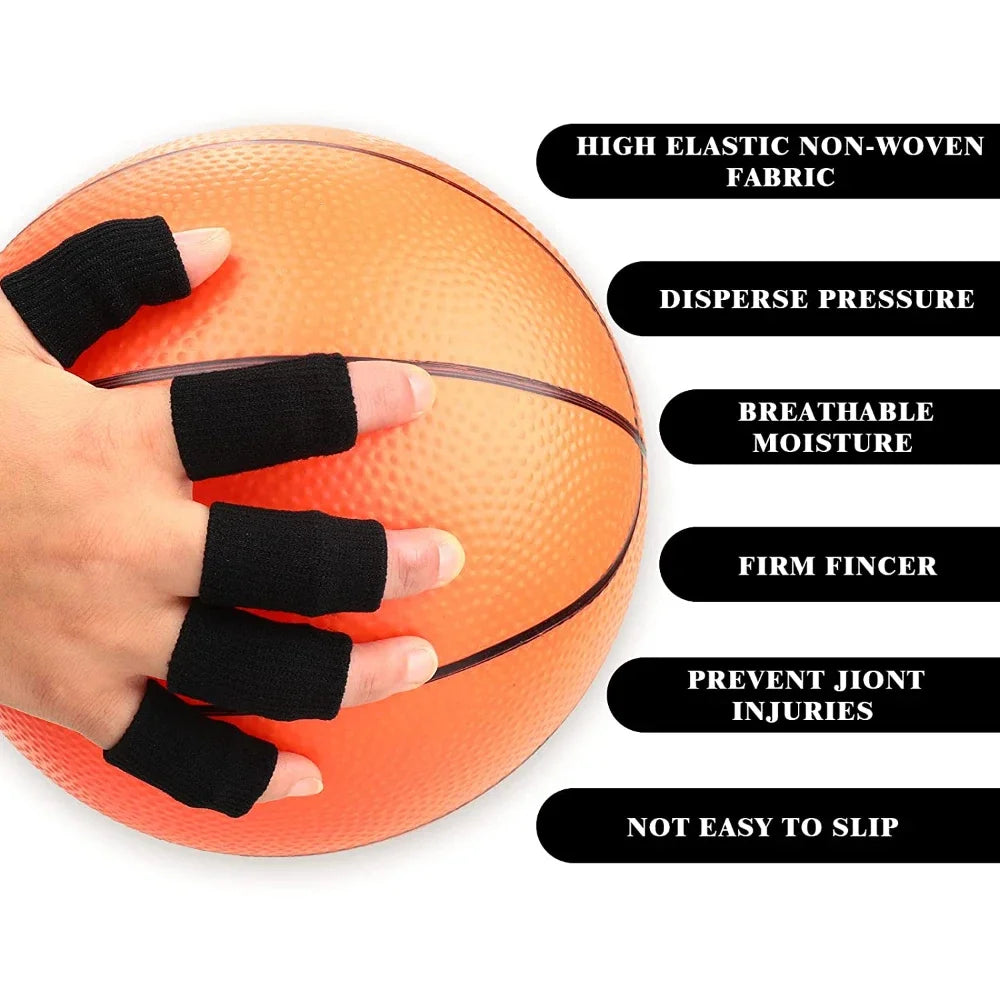 10Pcs Finger Sleeves Set – Soft Breathable Nylon Thumb Brace & Elastic Support Tape for Sports & Arthritis Relief