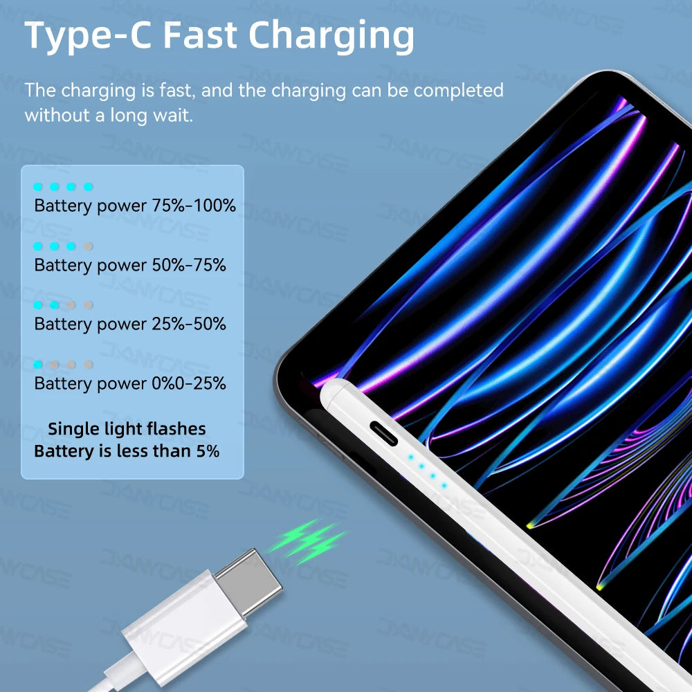 2025 iPad Stylus Pen with Palm Rejection — Compatible with iPad Pro, Air, Mini & 5th–13th Gen Models