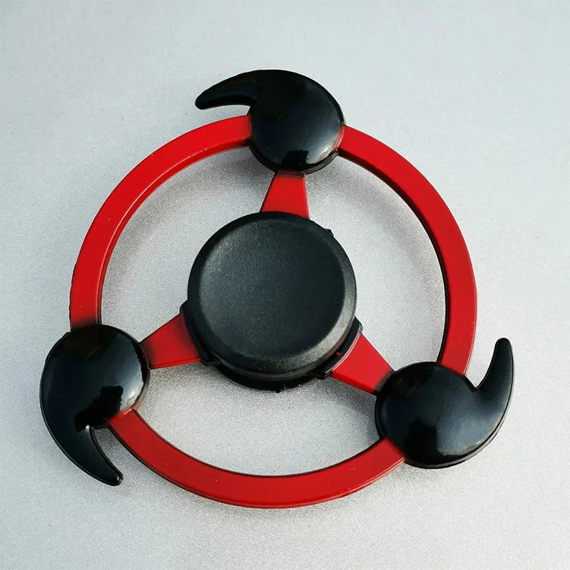 Creative Tri-Spinner Fidget Toy – Zinc Alloy Ninja Shuriken Sharingan Hand Spinner Stress Reliever for Kids