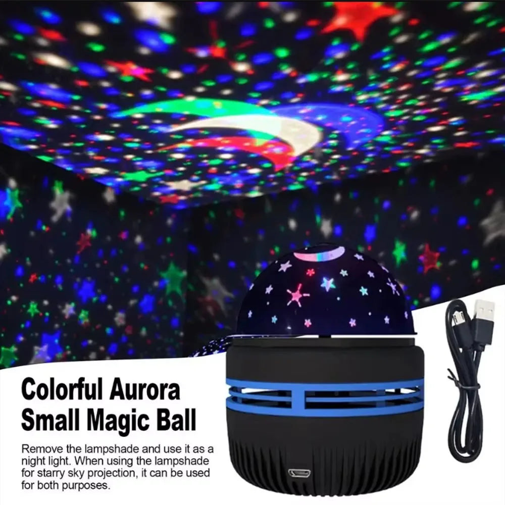 RGB Galaxy Star Projector - USB Powered Remote Control Night Light Lamp for Birthday Gifts Party Room Decor