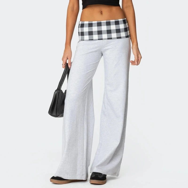 Women’s Casual Wide Leg Sweatpants – Low Rise Flared Yoga Lounge Pants for Teen Girls Back-to-School Outfit