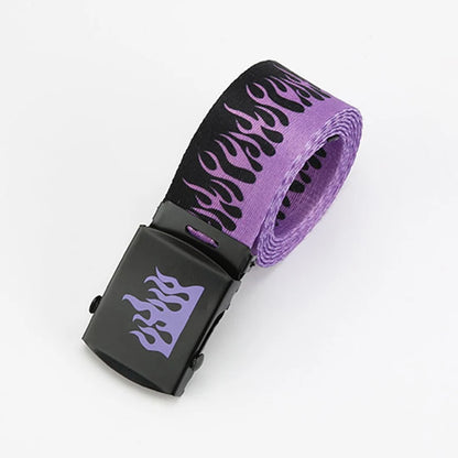 Punk Style Flame Belt – Trendy Hip-Hop Streetwear Accessory, Durable Unisex Fashion Decoration for Men & Women