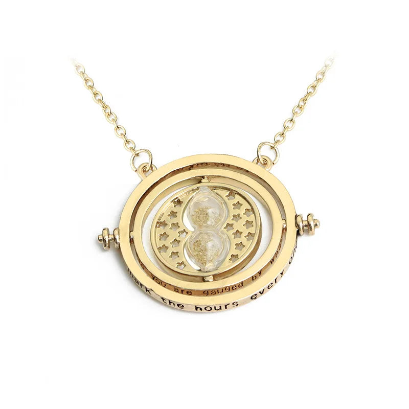 Harry Potter Golden Snitch Time-Turner Hourglass - 360° Rotatable Cosplay Pendant and Wizard Fan Gift