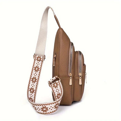 Multifunctional Retro PU Leather Crossbody Bag – Soft, Versatile with Multiple Zippered Pockets for Leisure & Sports