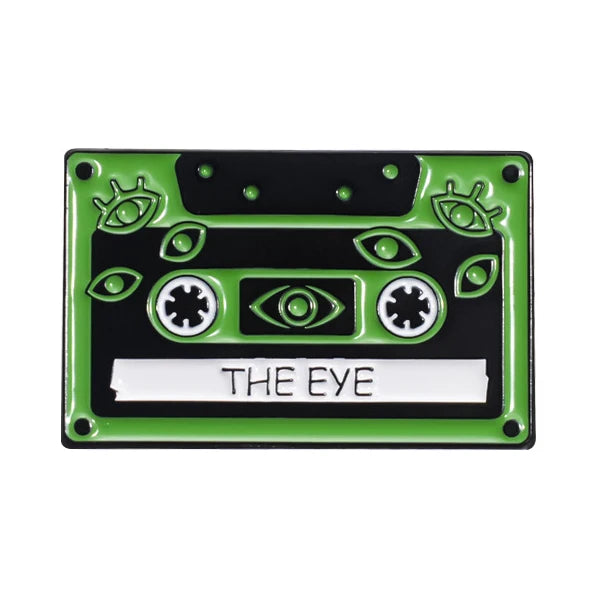 Magnetic Tape Music Series Metal Brooch – Versatile Clothing, Necklace & Badge Accessory with English Style