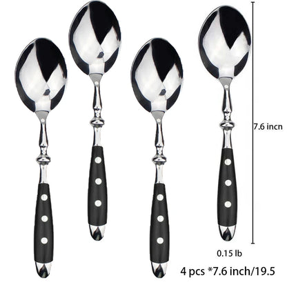 Classic Elegant Stainless Steel Cutlery Set – Fork, Spoon, Knife & Teaspoon Full Dining Steak Dinnerware Collection