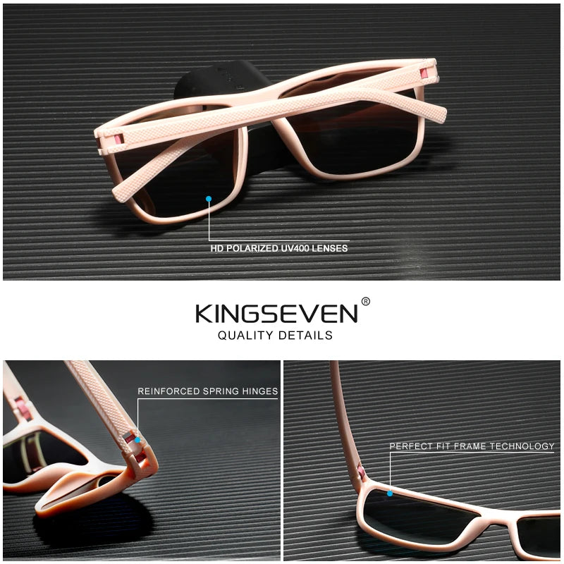 KINGSEVEN Classic Polarized Sunglasses - UV400 Square Frame Eyewear for Men & Women