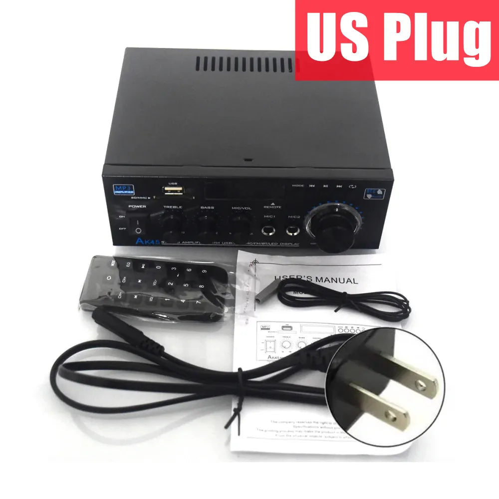 Woopker AK Series Digital Bluetooth Amplifier – 2 Channel HiFi Audio Amp with FM & USB for Home, Car & Karaoke