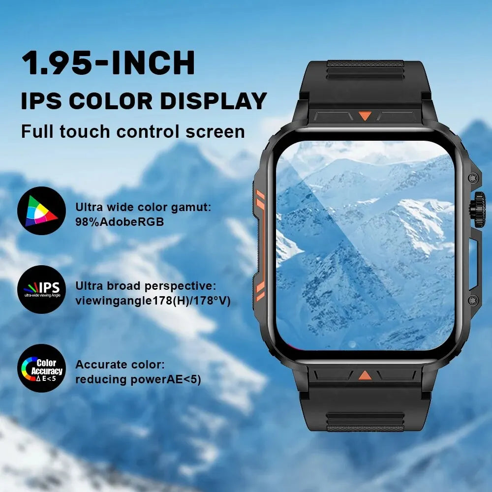 LIGE Smartwatch – 1.95 Inch Screen, Health Monitoring, IP68 Waterproof, Sport & Fitness Smart Watch for Men & Women ( Reloj Hombre )