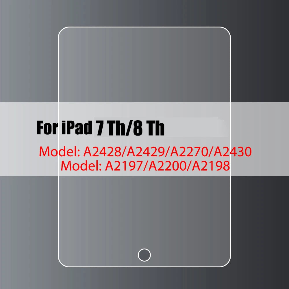 Tempered Glass Screen Protector for iPad 10.2, 9.7, 10.5, 10.9, Pro 11, New iPad 9/8/7/6/5, Air 4/3/2, Mini 2020-2022