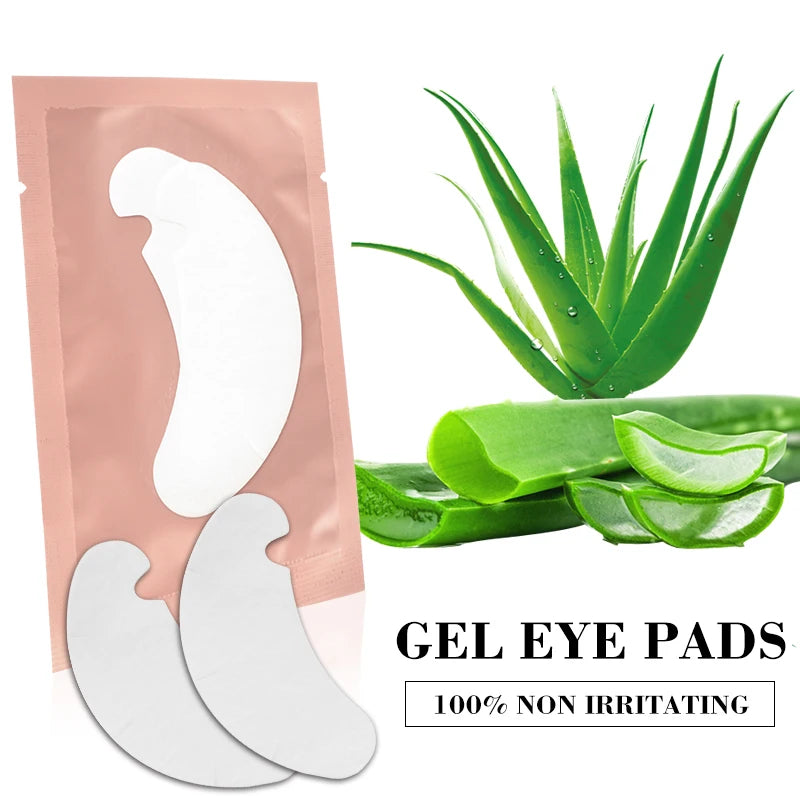 50 Pairs U-Shaped Hydrogel Eye Pads – Eyelash Extension Gel Patches for Lashes & Makeup