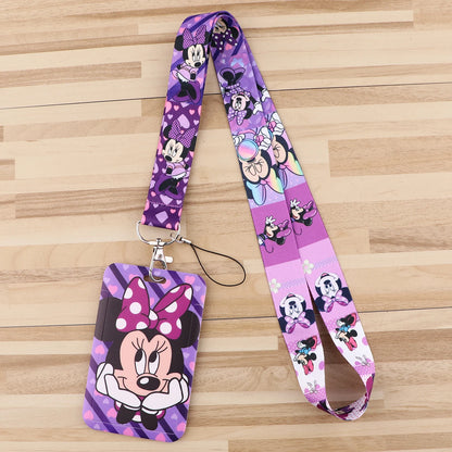 Mickey Minnie Lanyard Strap for Keys – ID Badge Holder, Keychain, Card Pass, Phone Charm Accessory