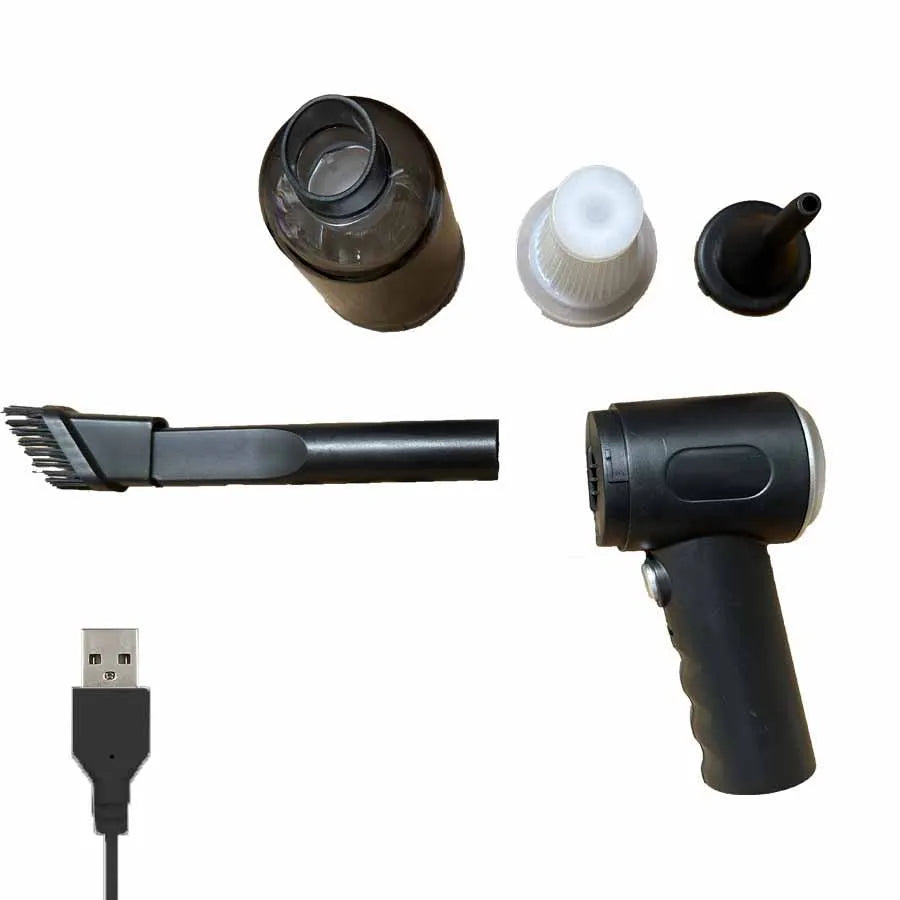 9000Pa Wireless Car Vacuum Cleaner – USB Rechargeable 1200mAh Mini Wet & Dry Portable Household Cleaner
