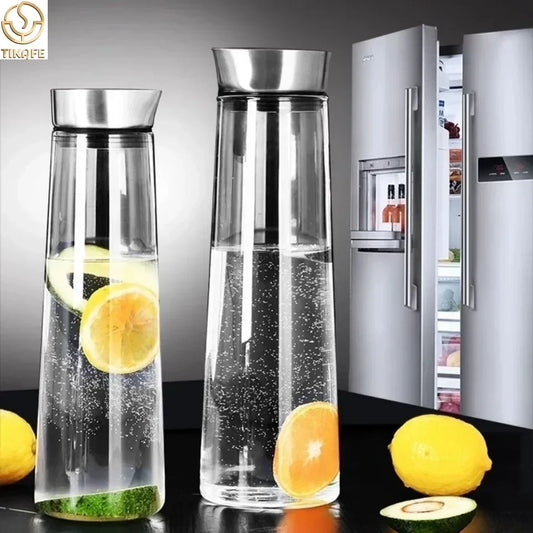 1.5L Glass Pitcher with Lid - 52oz Fridge Carafe for Hot & Cold Water, Iced Tea, Coffee & Juice