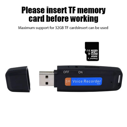 Mini Audio Voice Recorder USB Pen – 16GB/32GB Digital Sound Recorder for Meetings & Interviews