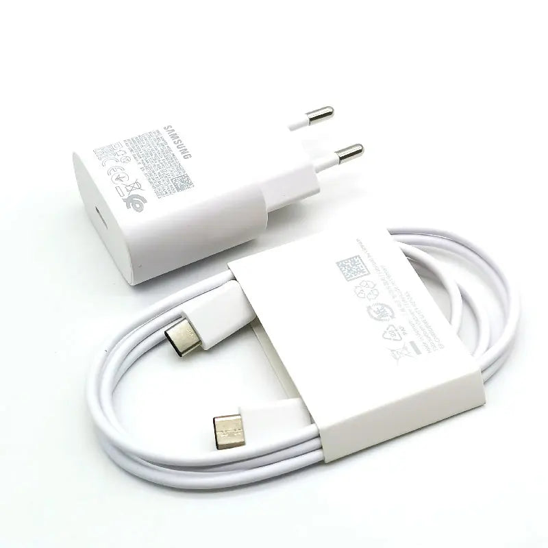 Samsung 25W USB-C PD Fast Charger - Super Fast Charging Adapter with Type-C Cable for Galaxy S20–S25, Z Flip, Z Fold & A55
