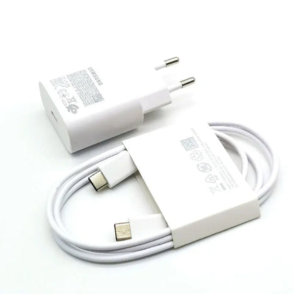Samsung 25W USB-C PD Fast Charger - Super Fast Charging Adapter with Type-C Cable for Galaxy S20–S25, Z Flip, Z Fold & A55