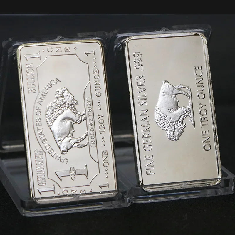 1 Troy Ounce Silver Bullion Bar Replica – Collectible Coins from Various Countries, Gift Copy