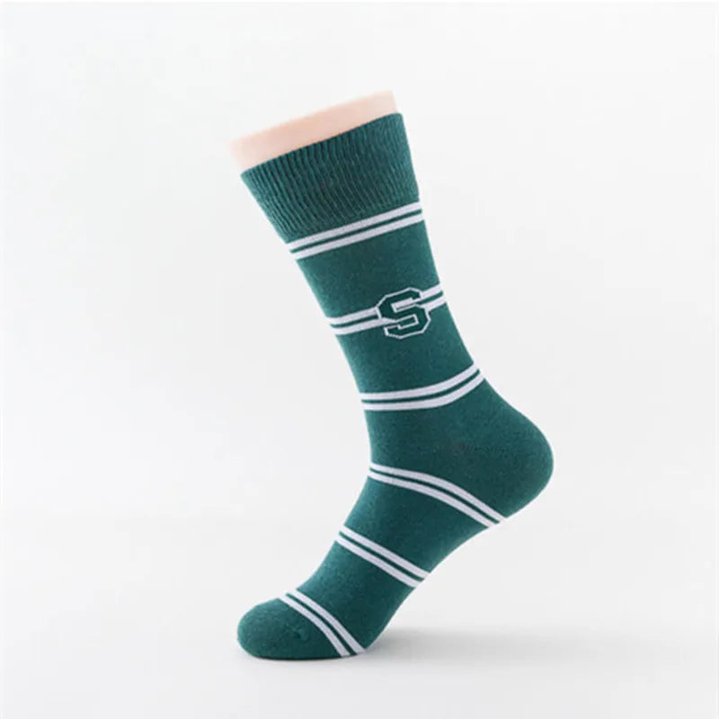 Wizard School Letter Socks - Malfoy Family Slytherin Cosplay Stripe Badge Accessories