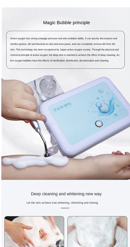 Magic Oxygen Bubble Machine - Deep Clean for Tender White Skin, Cleansing Mites, Beauty Facial Rejuvenation - Japan Management Device