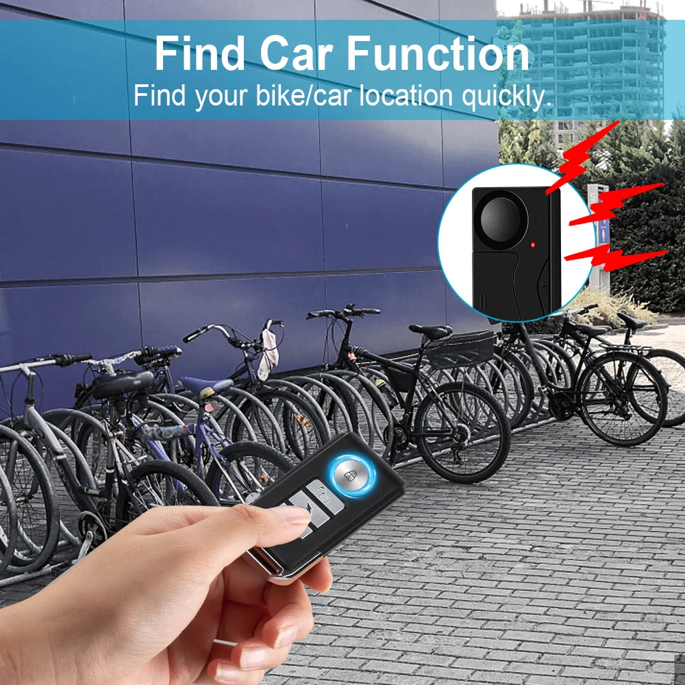 Awapow Wireless 110dB Vibration Bike Alarm with Remote Anti-Theft Home & Window Security