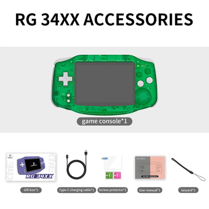 ANBERNIC RG34XX Retro Handheld Game Console - 3.4" IPS Screen Linux Gaming System with HDMI Output