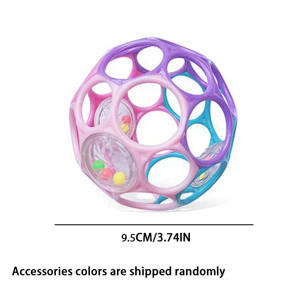 Soft Baby Grasping Rattle Ball – Early Education Sensory Toy with Bell, Random Color for Infants