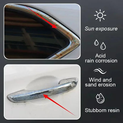 Chrome Polish Paste for Cars – Scratch Repair and Shine Restorer for Door Handles, Window Frames & Car Emblems