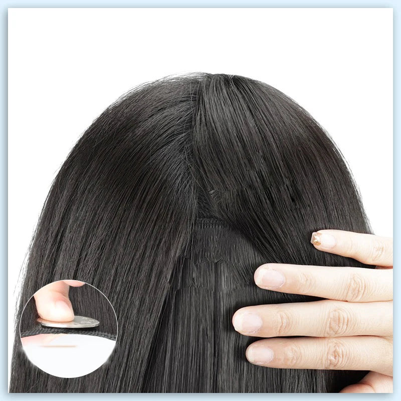 Synthetic Long Curly V-Shaped Wig – Seamless, Voluminous Hair Extension for Women