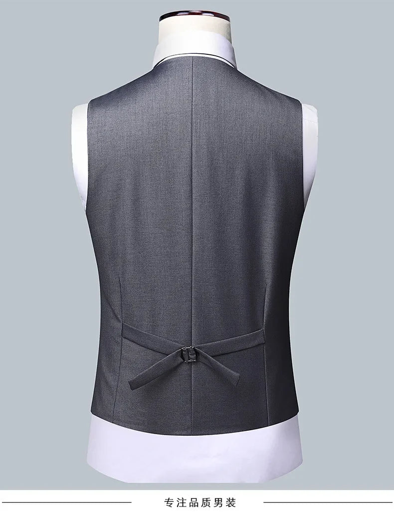 2024 Men's 3-Piece Suit Set – Blazer, Vest & Trousers | Formal Business & Wedding Outfit M-6XL