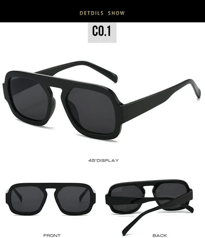 JNPCXI Retro Square Sunglasses – Fashion Gradient UV400 Shades for Men & Women, Punk Style