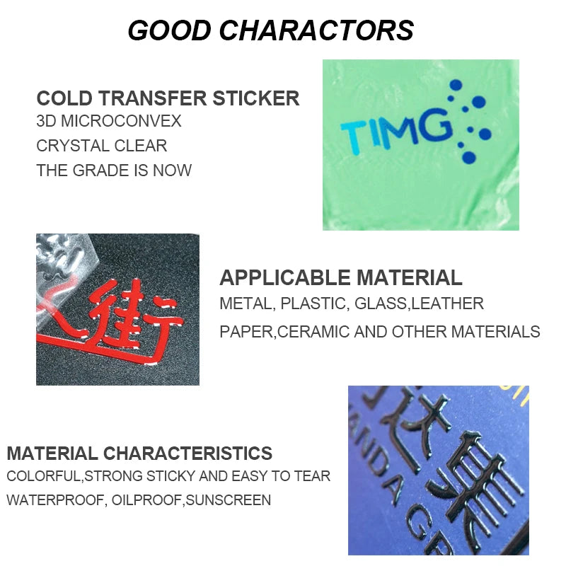 50pcs Custom UV Print Transfer Stickers — Self-Adhesive Crystal Logo Labels for Bottles, Bags & Boxes