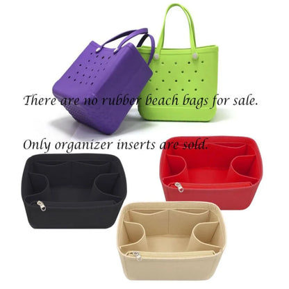 Felt Bag Organizer Insert for Bogg Bag – Large Multi-Pocket Inner Divider & Tote Shaper for Rubber Beach & Travel Bags