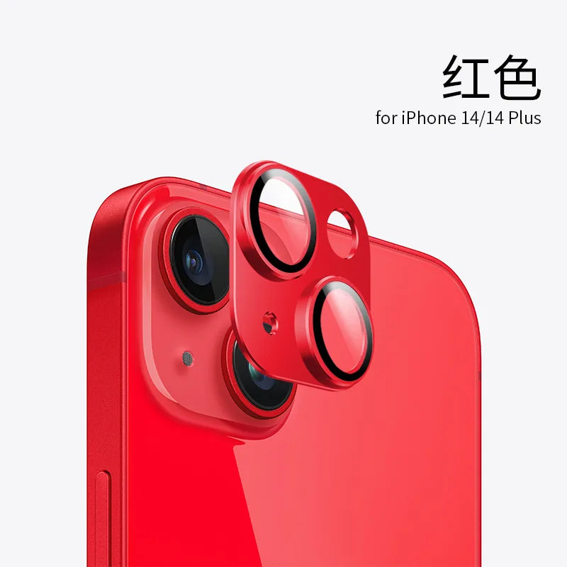 Titanium Gray Metal Camera Lens Protector - Premium Glass Protection Cover for iPhone 15 Pro Max, 14 Pro & 13 Series