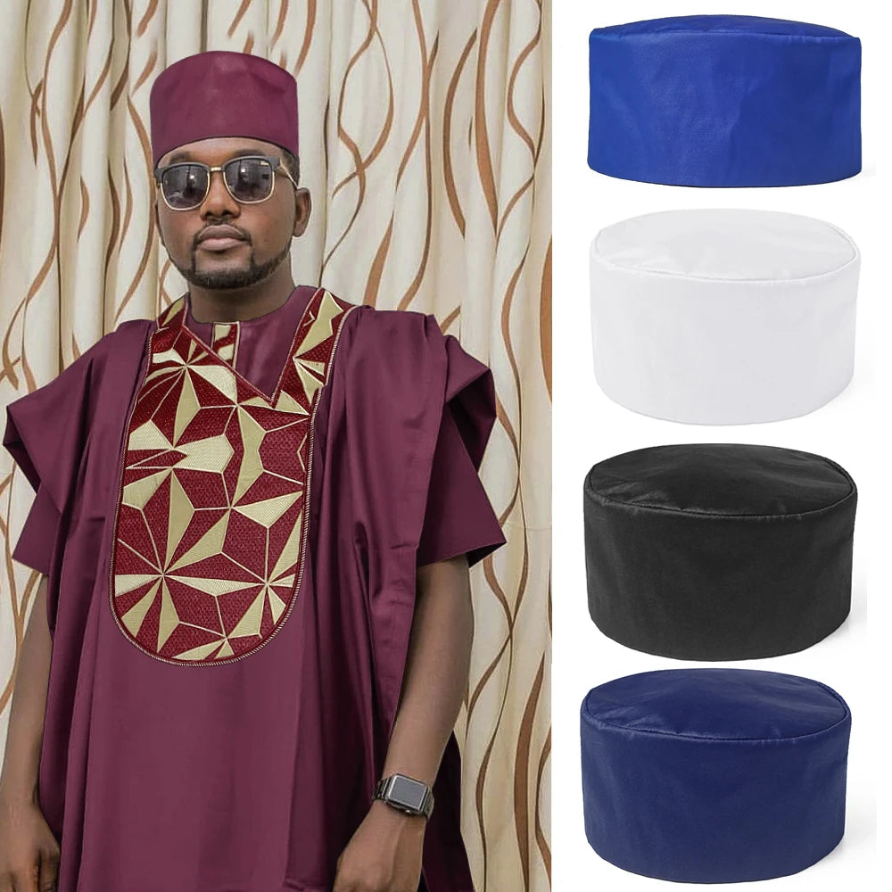 Men’s African Ankara Fashion Hat - Vintage Dashiki Cap for Weddings, Parties & Casual Wear