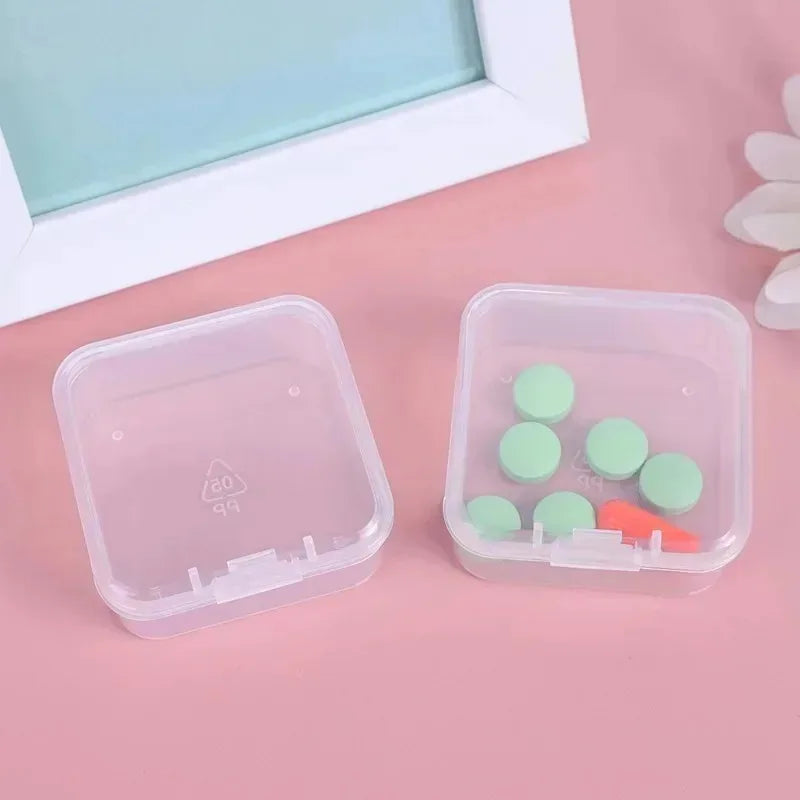 60/6PCS Mini Transparent Square Plastic Storage Boxes – Small Jewelry Organizer for Earrings & Packaging