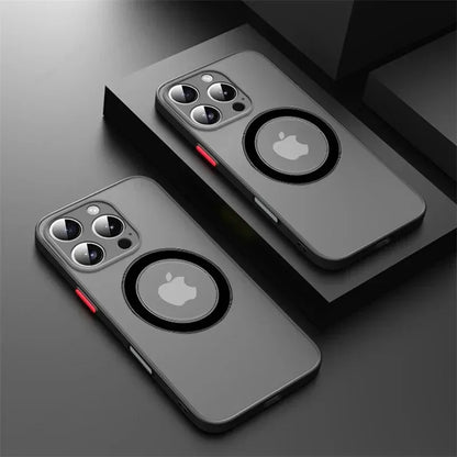 Luxury Armor Matte Magnetic Case - Shockproof MagSafe Wireless Charging Cover for iPhone 17 16 15 14 13 12 11 Pro Max Mini Plus