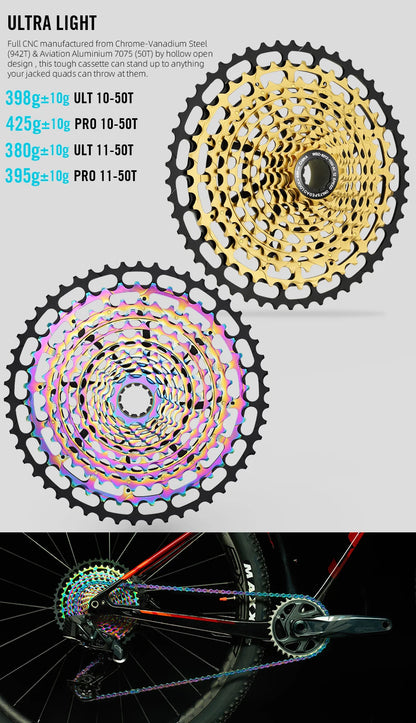 SPEDAO 12-Speed 10-50T Bicycle Cassette – 12V MTB Freewheel Sprocket for SX NX GX, XD & HG Compatible