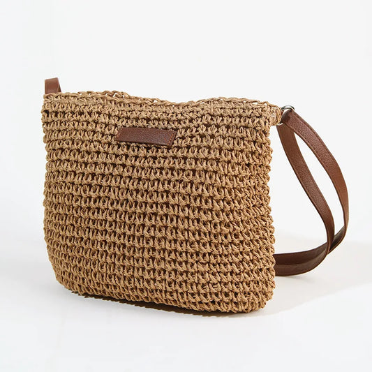 Women’s Straw Woven Crossbody Bag - Fashionable Beach Shoulder Bag for Summer Travel & Casual Style
