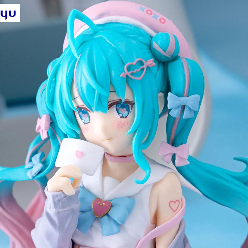 New Hatsune Miku Anime Figure – Pink Sakura Sitting PVC Action Figure, Model Toy Decoration & Collectible Gift