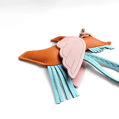 Winged Pony Keychain - Premium PU Leather Bag Charm with Detachable Strap