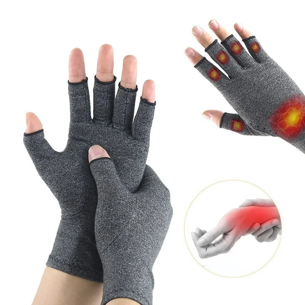 Compression Arthritis Gloves – Wrist Support Therapy, Joint Pain Relief, Half-Finger Gloves for Cycling & Daily Use