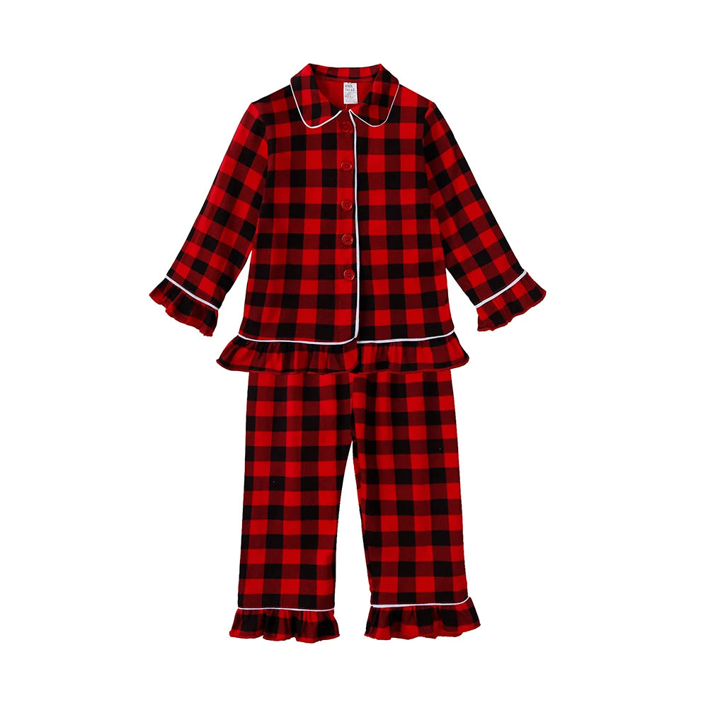 2025 Kids Christmas Pajama Set – Velvet Loungewear Long Sleeve Sleepwear for Boys & Girls