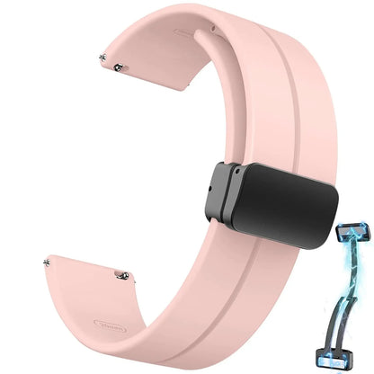 20mm/22mm Silicone Watch Strap - Magnetic Buckle Sport Band for Samsung Galaxy Watch, Huawei Watch GT 2/3 and Gear S3