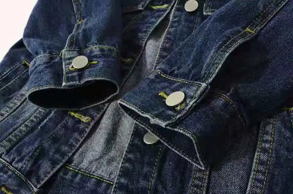 Women’s Denim Jacket – Spring & Autumn Short Coat, Casual Pink Jean Jackets, Loose Purple, Yellow & Blue Outerwear Tops