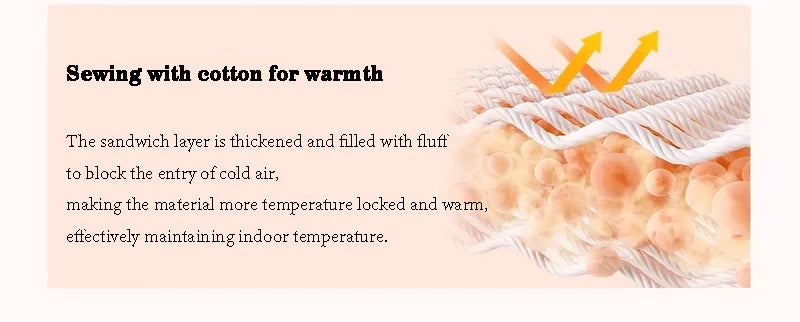 Side Zipper Cotton Curtain — Double-Layer Thickened, Windproof & Cold-Resistant Home Curtain, Customizable