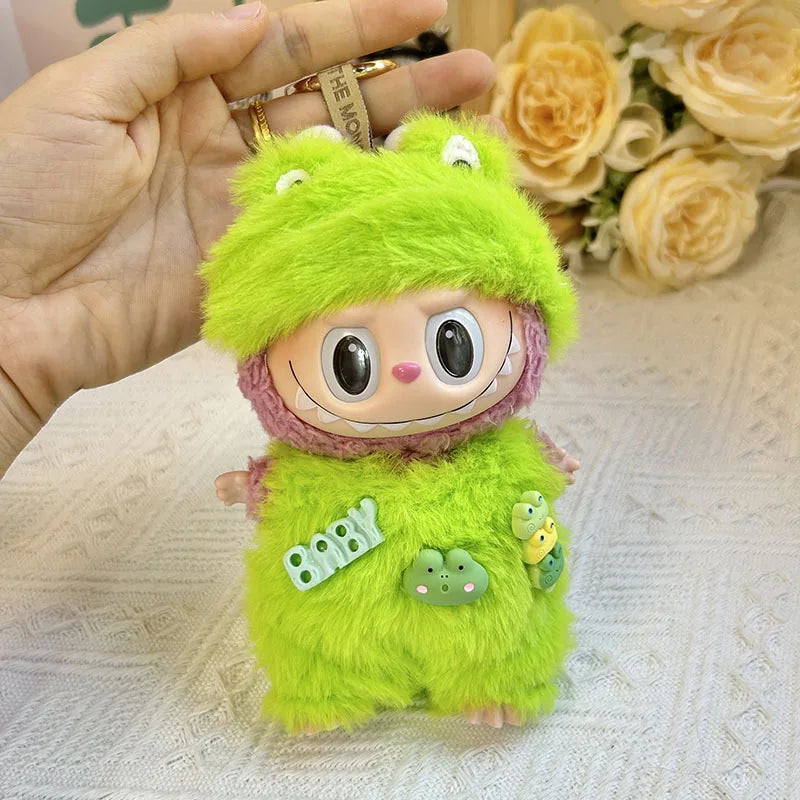 17cm Mini Plush Doll Clothes Set – Kpop EXO Labubu Idol Doll Shark Onesie & Accessories, DIY Girl Gift