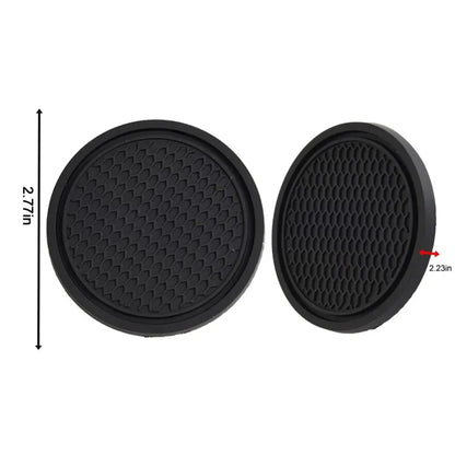 Universal Black Anti-Slip Car Cup Holder Coaster Pads – Interior Accessories for Most Vehicles